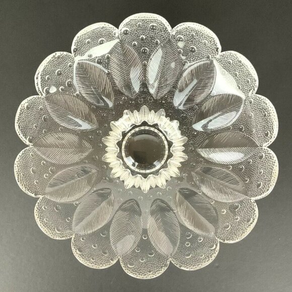 Lausitzer Glas Lead Crystal Bowl Medea Dew Drop Leaf Design 10 inch German - Picture 2 of 5